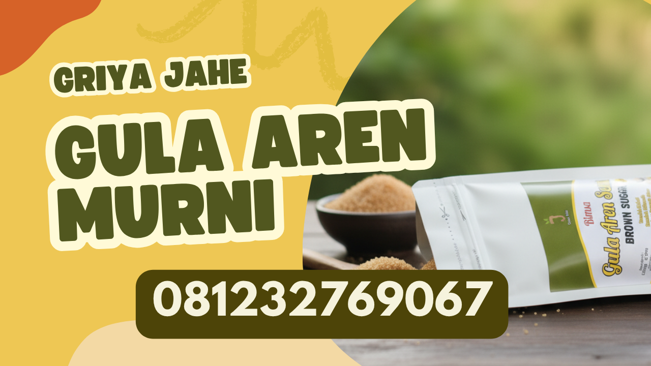 Gula aren murni serbuk dari Griya Jahe, manis alami tanpa pengawet, cocok untuk kopi dan teh