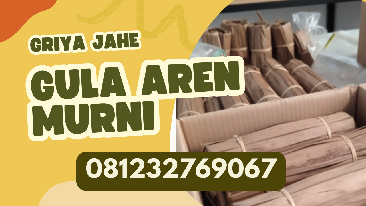 Gula aren murni tradisional batangan dari Griya Jahe, dibungkus daun, rasa autentik dan kaya mineral
